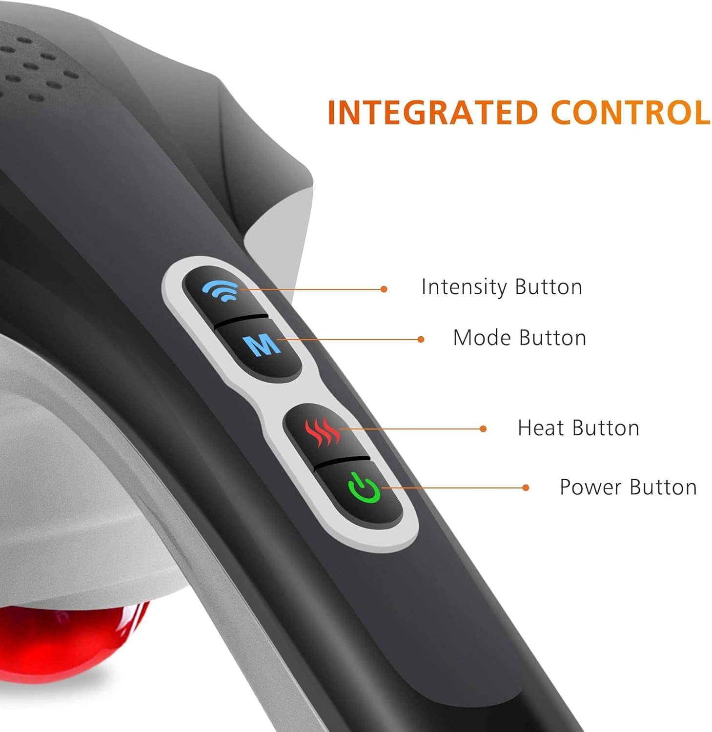Cordless Handheld Back Massager with Heat, Deep Tissue Percussion Massager