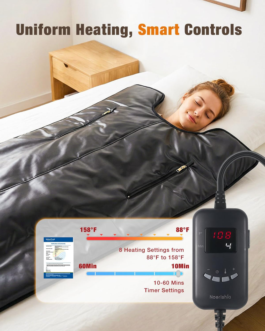 Infrared Sauna Blanket for Home, Deep Heating for Detox & Pain Relief