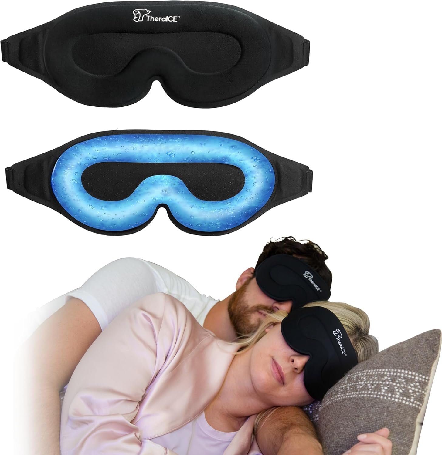 Sleep Mask + Cooling Gel Relief - Weighted Blackout Eye Mask