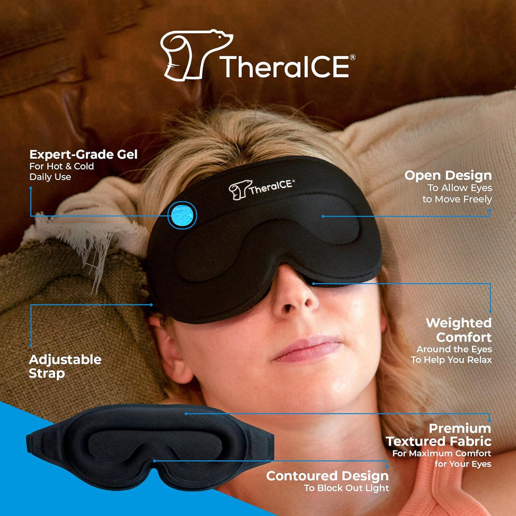Sleep Mask + Cooling Gel Relief - Weighted Blackout Eye Mask