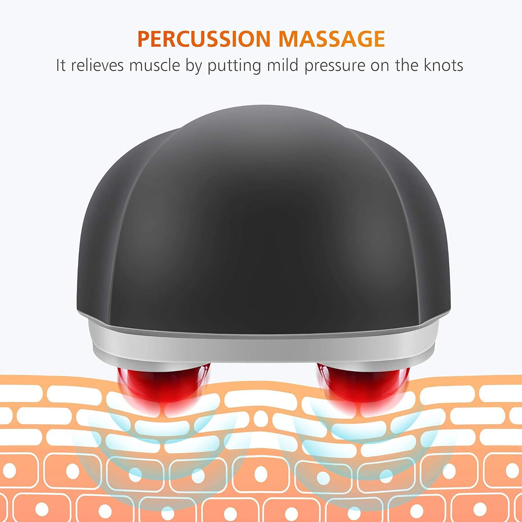 Cordless Handheld Back Massager with Heat, Deep Tissue Percussion Massager